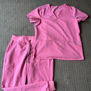 Figs Scrub Set Dusty Rose With Pockets, size M